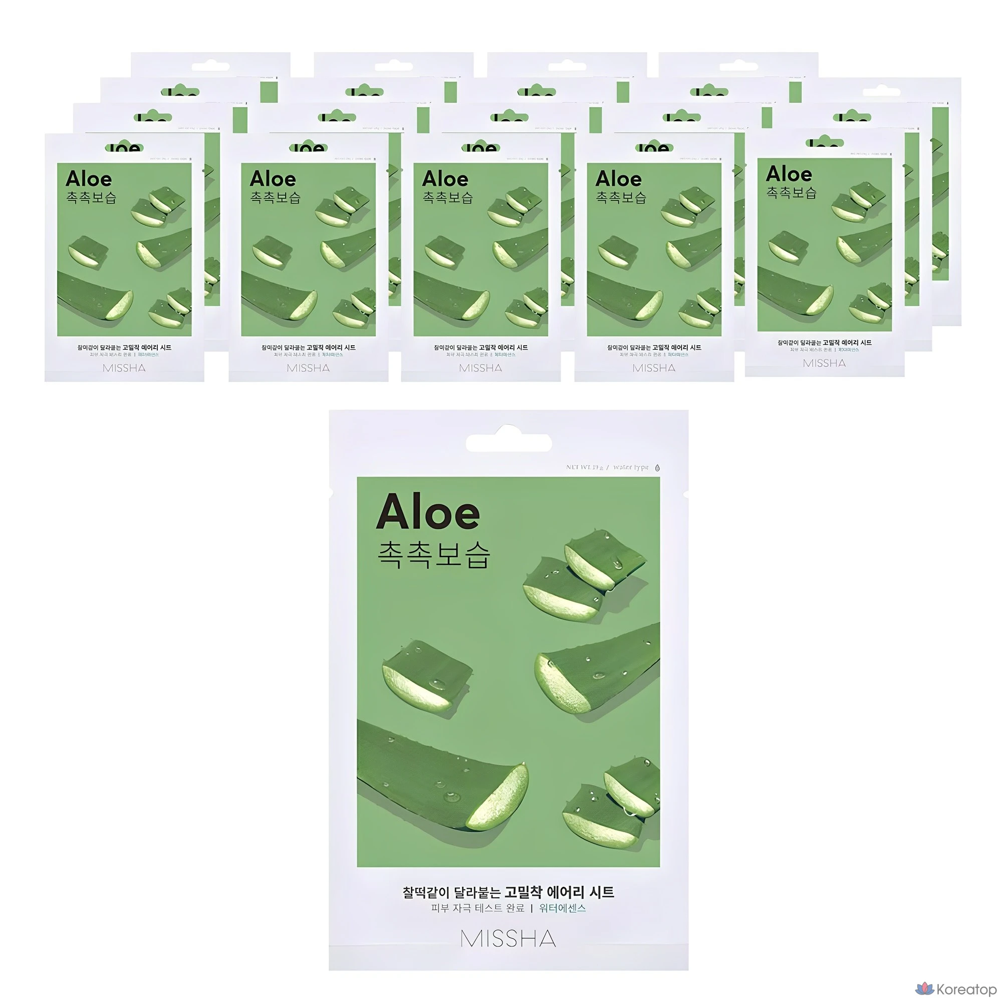 Тканевая маска для лица Missha Airy с алоэ вера, 1 упаковка, 20 штук