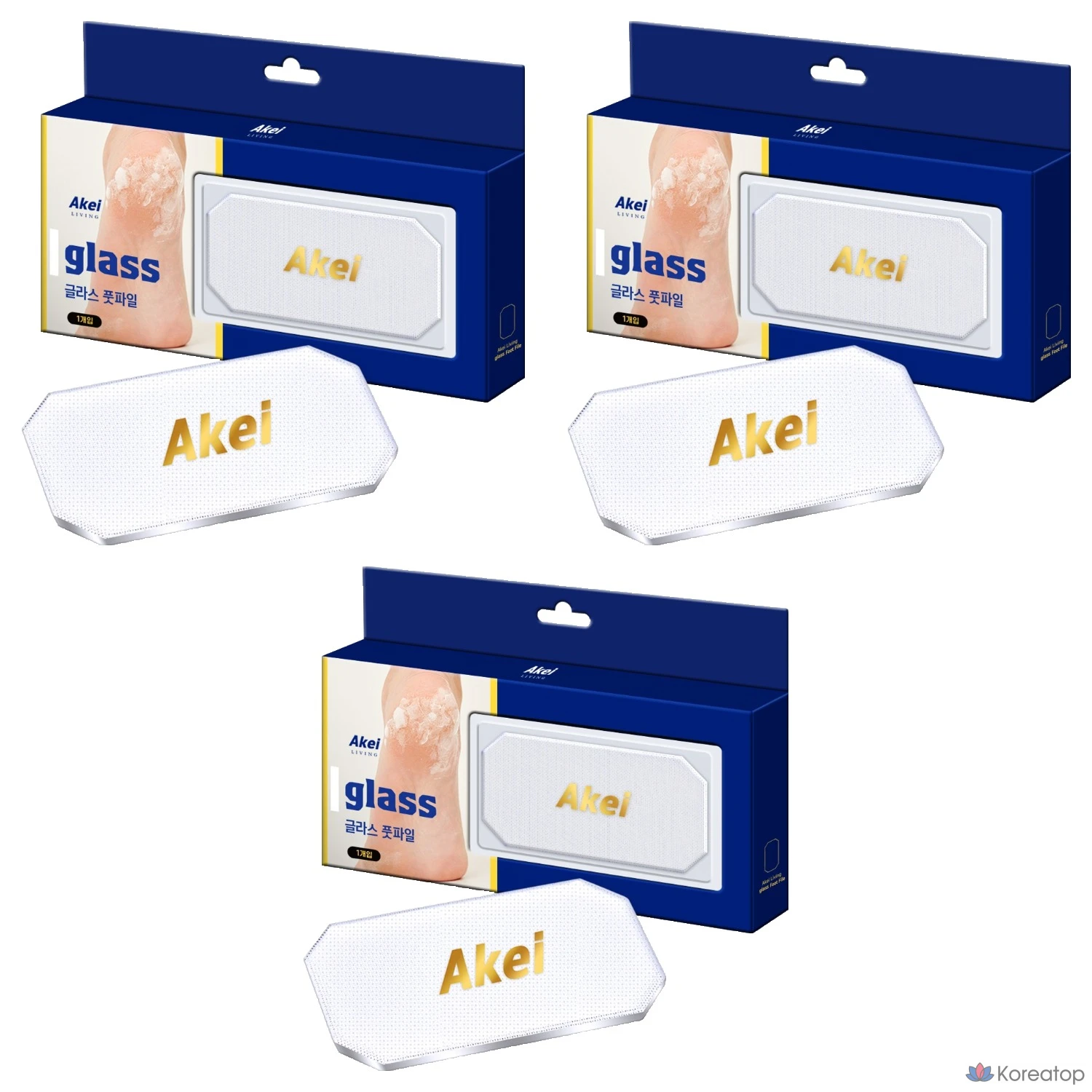 Пилка для ног Akei Derma+ Living Glass, 1 упаковка, 3 упаковки