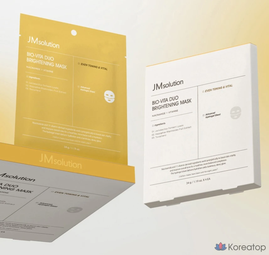 Набор осветляющих масок JM Solution Bio Vita Duo, 34 г, 3 шт., 4 шт., фото 2