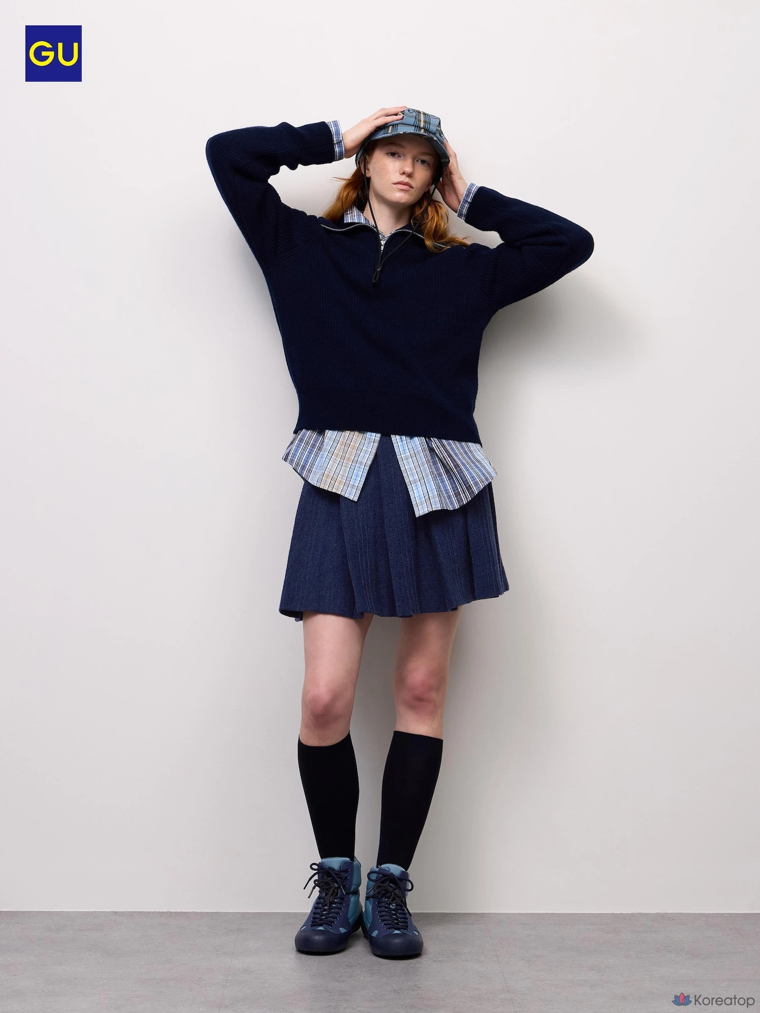 Мини-юбка Uniqlo GU Knit Pleated Mini Skirt