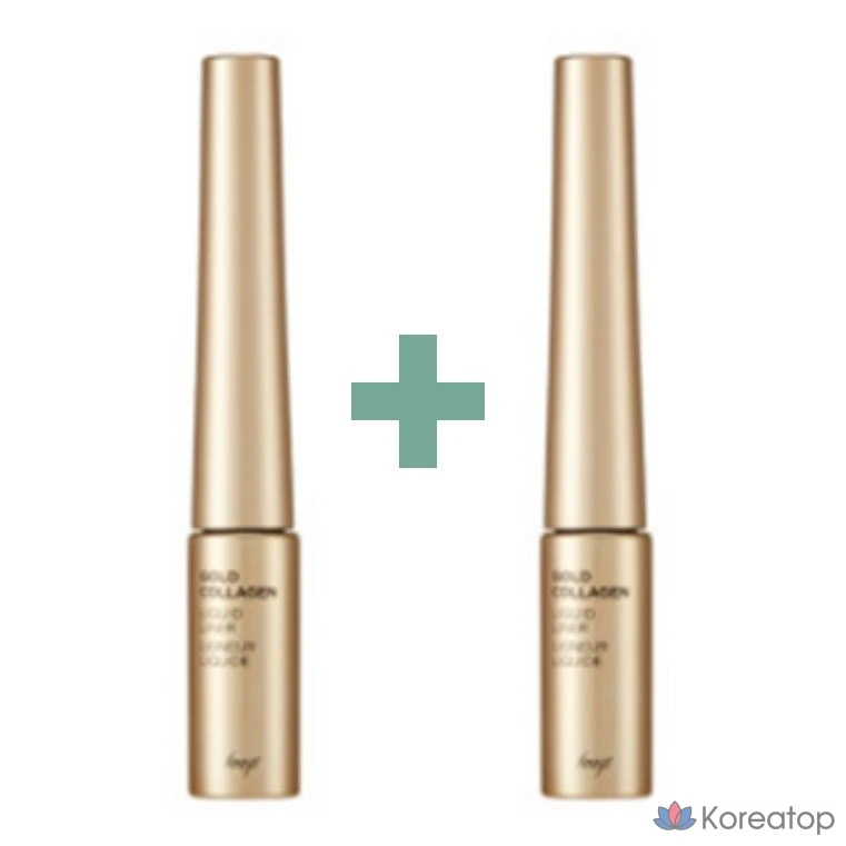 Жидкая подводка для глаз FMGT Gold Collagen Liquid Liner 01 Black, двойной набор 1+1, 1 шт.