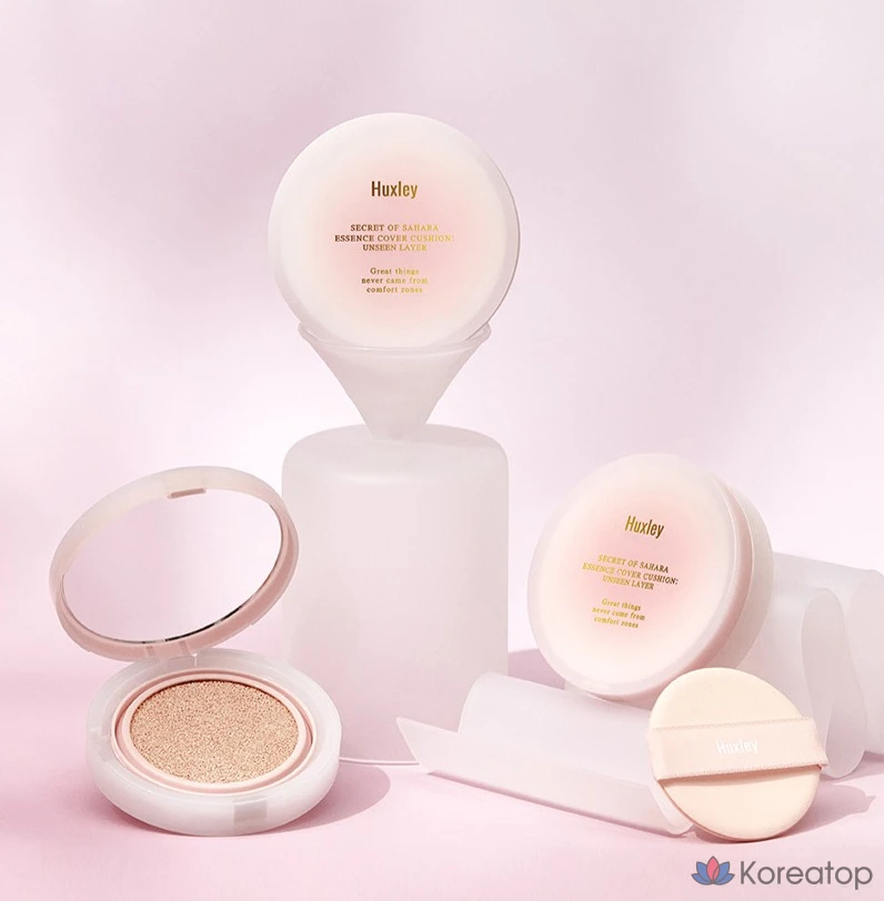 Тональный крем-кушон Huxley Essence Cover Unseen Layer Cushion, 12 г, оттенок 01 Desert Peach, 1 шт., фото 7