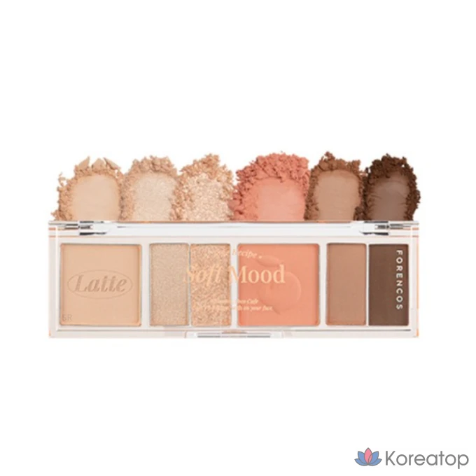 Палетка теней для век Forencos Soft Mood Eye Palette, 01 Персиковый латте (коралловый), 1 шт.