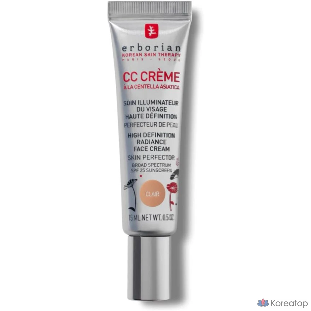 CC-крем Erborian с центеллой азиатской 15 мл SPF 25, осветляющий крем для лица, 1 шт.