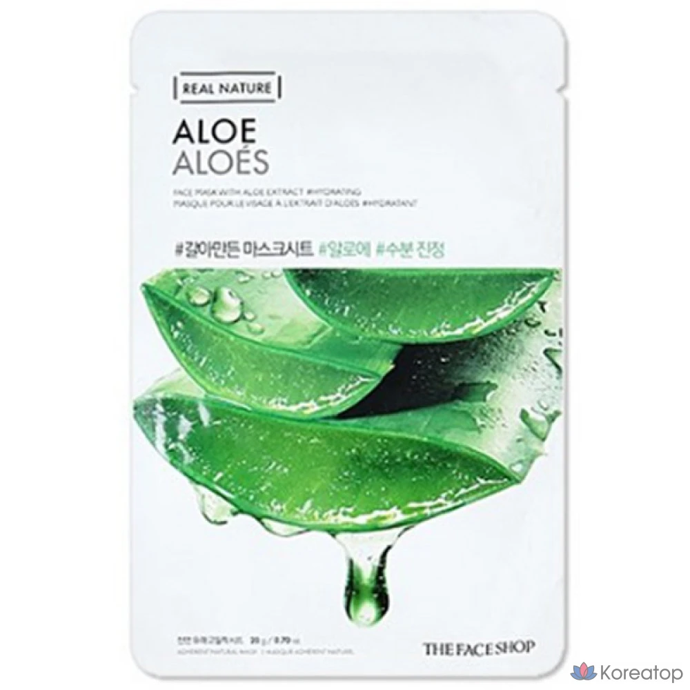 Маски-салфетки с алоэ вера от The Face Shop, 10 штук (2 упаковки)