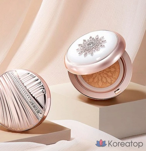 Набор 3CE Tervina Advanced Essence Cushion 15 г + сменный блок 15 г + рассыпчатая пудра 7 г, № 21, светло-бежевый, 1 шт., фото 4