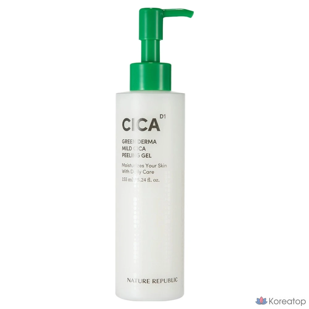 Отшелушивающий гель Nature Republic Green Derma Mild Cica, 155 г, 155 мл, 1 шт.