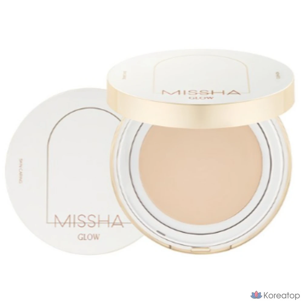 Тональный крем-кушон Missha Glow Cushion Foundation Light, 13 г, оттенок 21 Fair (холодный тон), 1 шт.