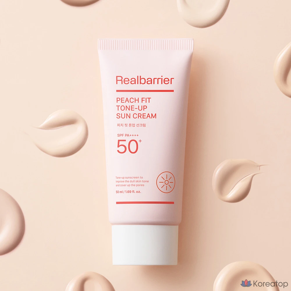 Солнцезащитный крем Real Barrier Peach Fit Tone-Up SPF50+ PA++++, 50 мл, 1 шт.