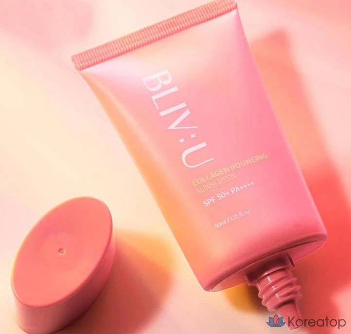 Солнцезащитный крем BLIV:U Collagen Bouncing Sunscreen SPF 50+ PA++++, 50 мл, 1 шт.
