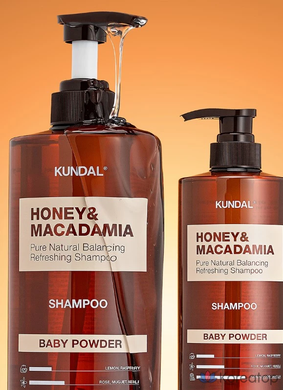 Шампунь Kundal Honey & Macadamia Nature с ароматом детской присыпки, 1,058 л, 1 шт., фото 7