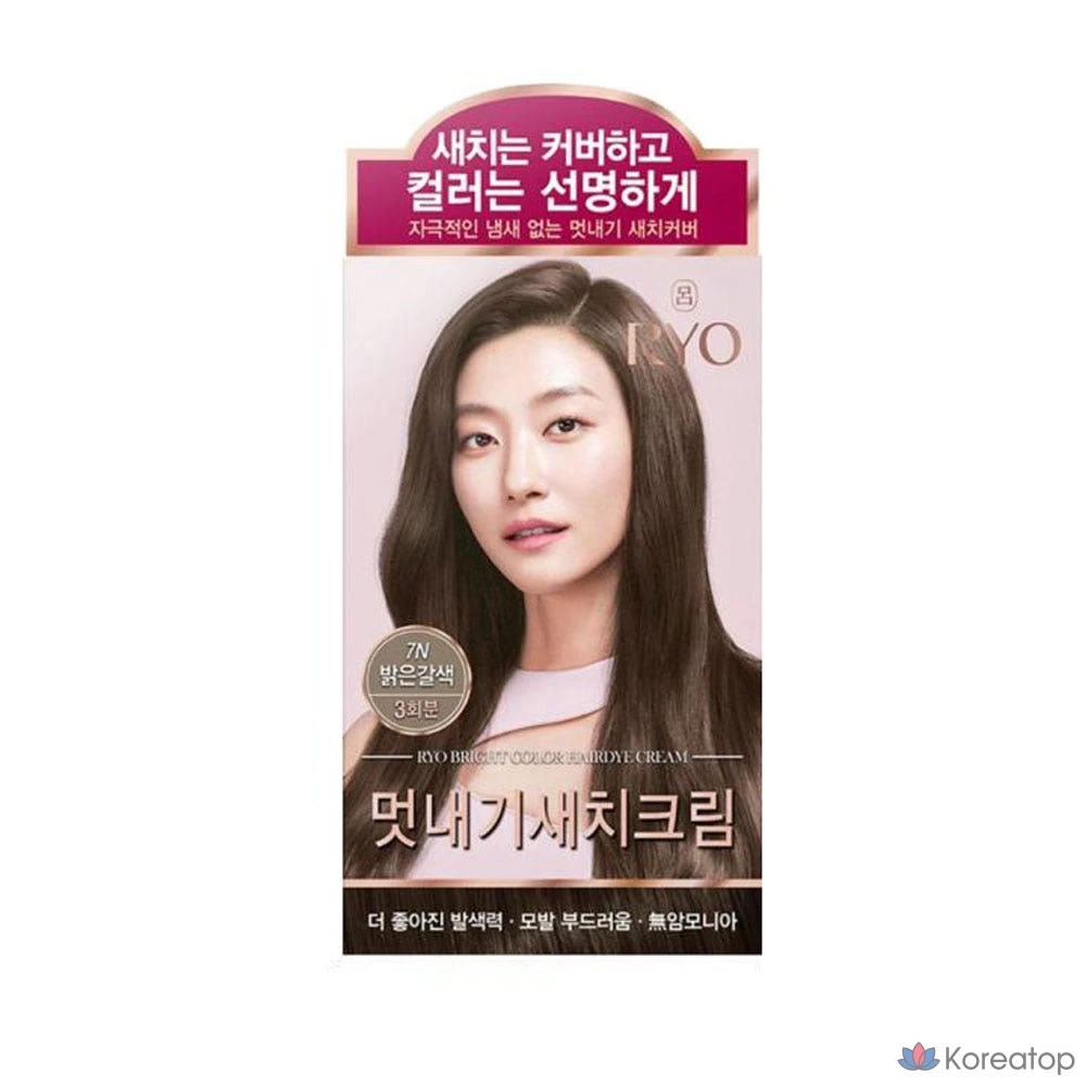 Краска для волос Ryo Ua Chae Meotnaegi Saechi Cream, 6 оттенков, светло-коричневый 7N, 1 шт.