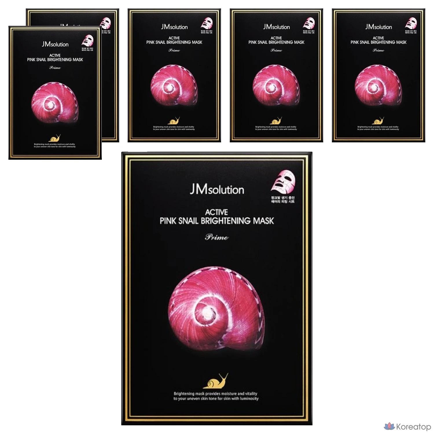 Осветляющая маска для лица JM Solution Active Pink Snail Brightening Mask Prime, 30 мл, 10 штук, 6 штук