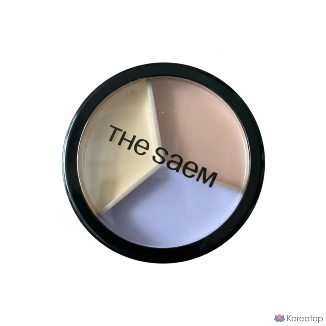 Консилер The Saem Cover Perfection Triple Pot Concealer, оттенок 02 Contour Beige, 7 шт.