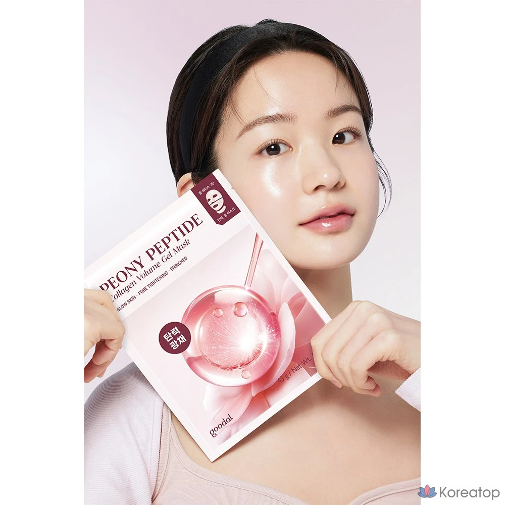 Тканевая маска для лица Goodal Peony Peptide Collagen Firming Gel Mask, 3 шт., фото 2