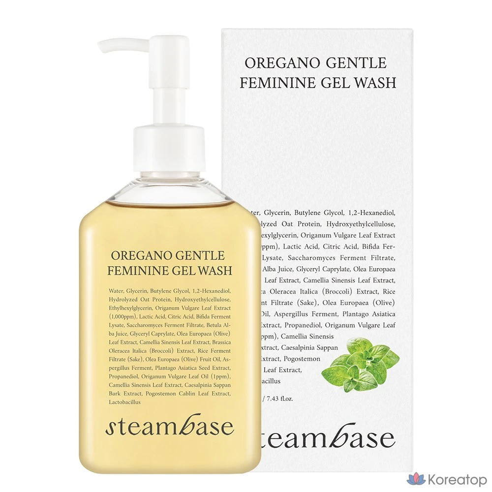 Гель для интимной гигиены Steambase Oregano Gentle Feminine Gel Wash для ухода за Y-зоной, с мягкой кислотностью, 1 шт., 220 мл