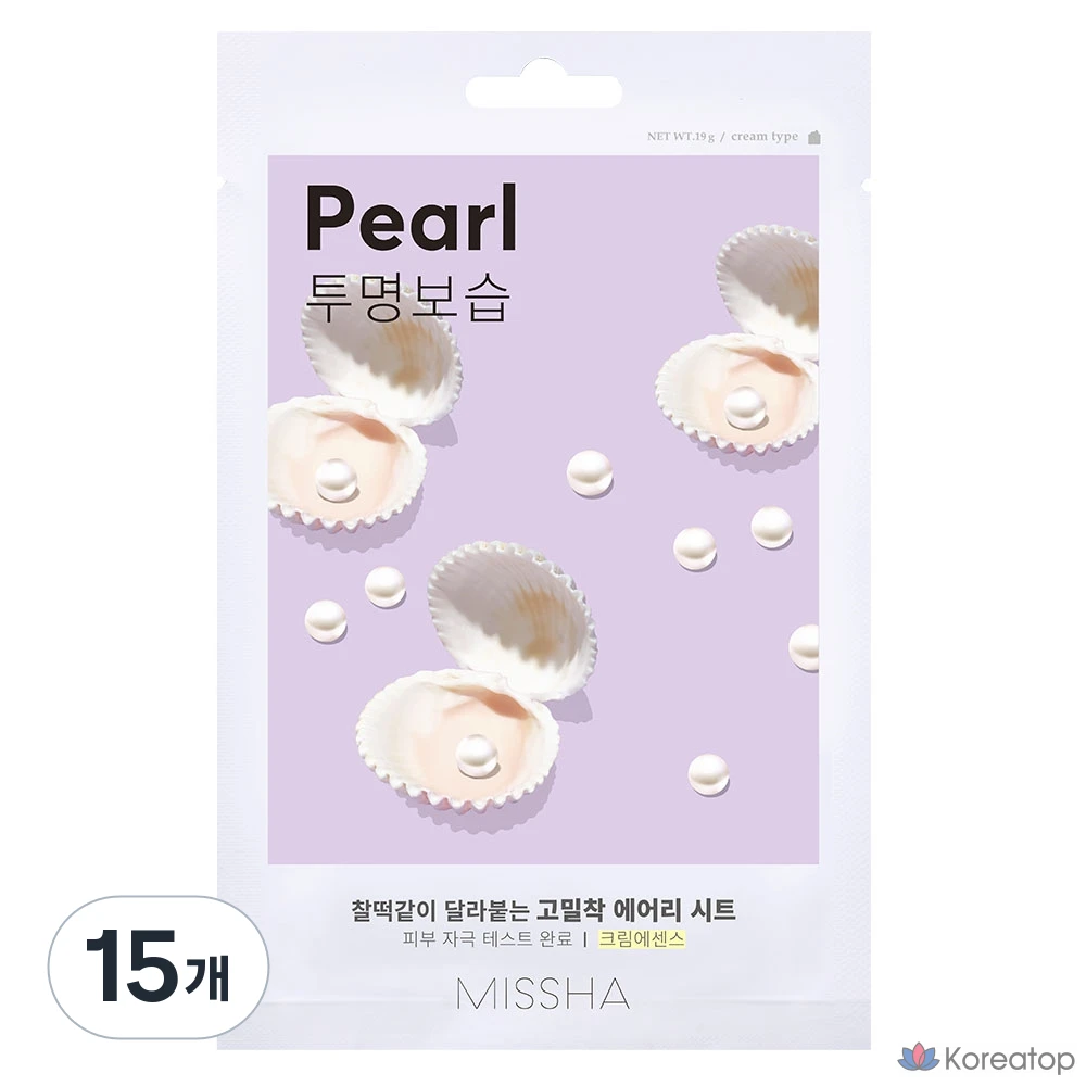 Тканевая маска для лица Missha Airy Fit Sheet Mask Pearl, 15 шт.