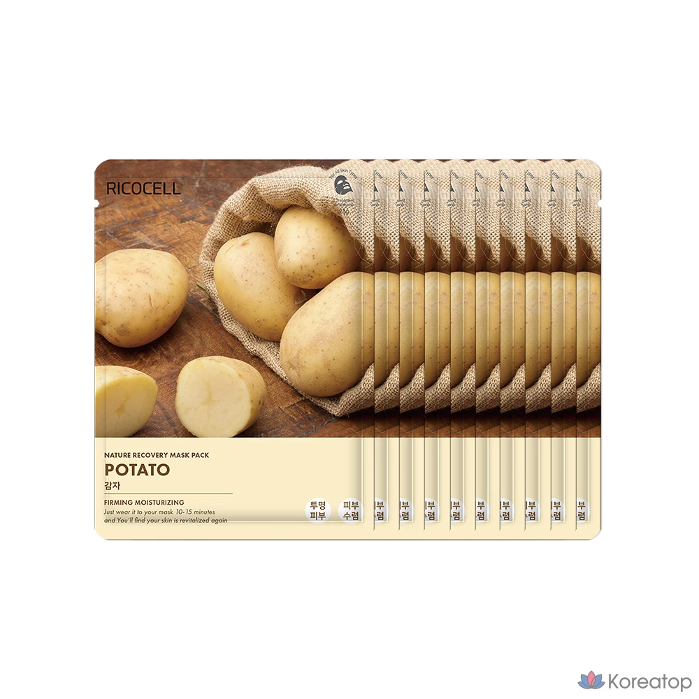 Набор из 10 картофельных масок Ricocell Nature Recovery, 23 г.