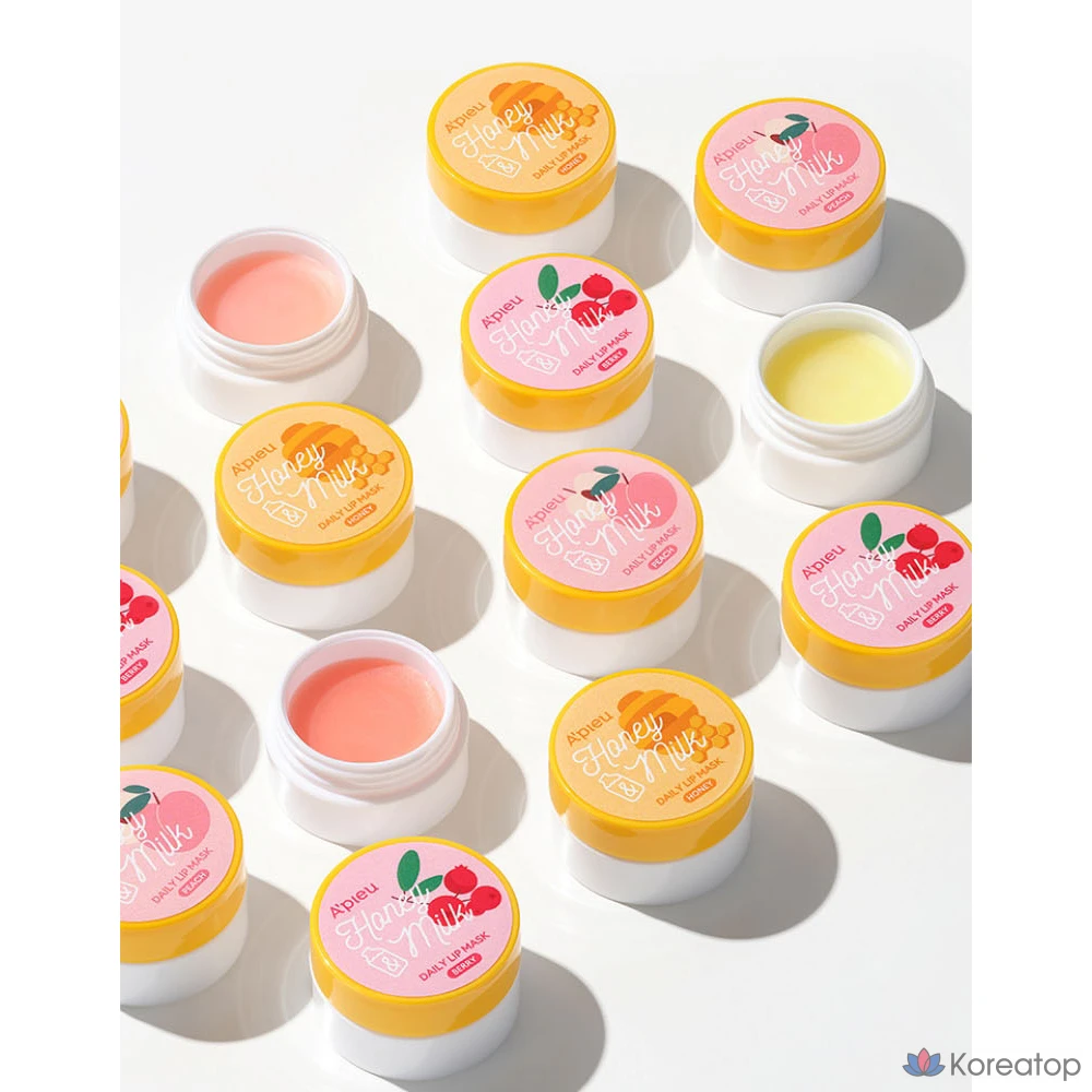 Бальзам для губ A'Pieu Honey & Milk Daily Lip Mask, оттенок Peach, 6 г, 6 шт., фото 2