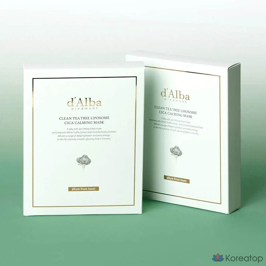 Набор для ухода d'Alba Clean Tea Tree Liposome Cica Calming Mask Set (25 мл x 20 шт. + Serum Cleanser 3 мл x 5 шт.), 1 шт., фото 2