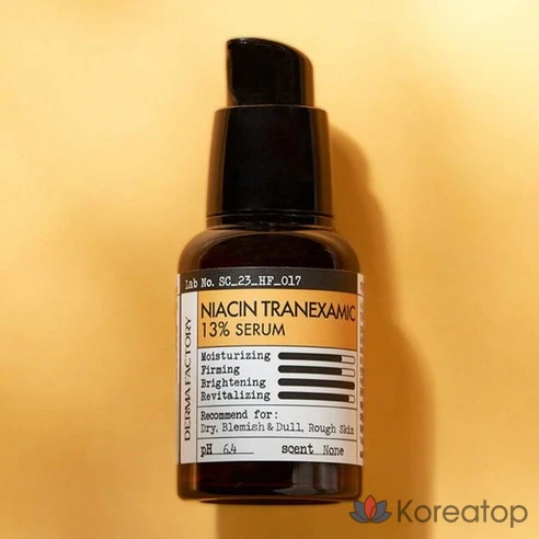 Выравнивающая тон кожи сыворотка с ниацинамидом и транексамовой кислотой Derma Factory NIACIN TRANEXAMIC 13% SERUM, 30 мл
