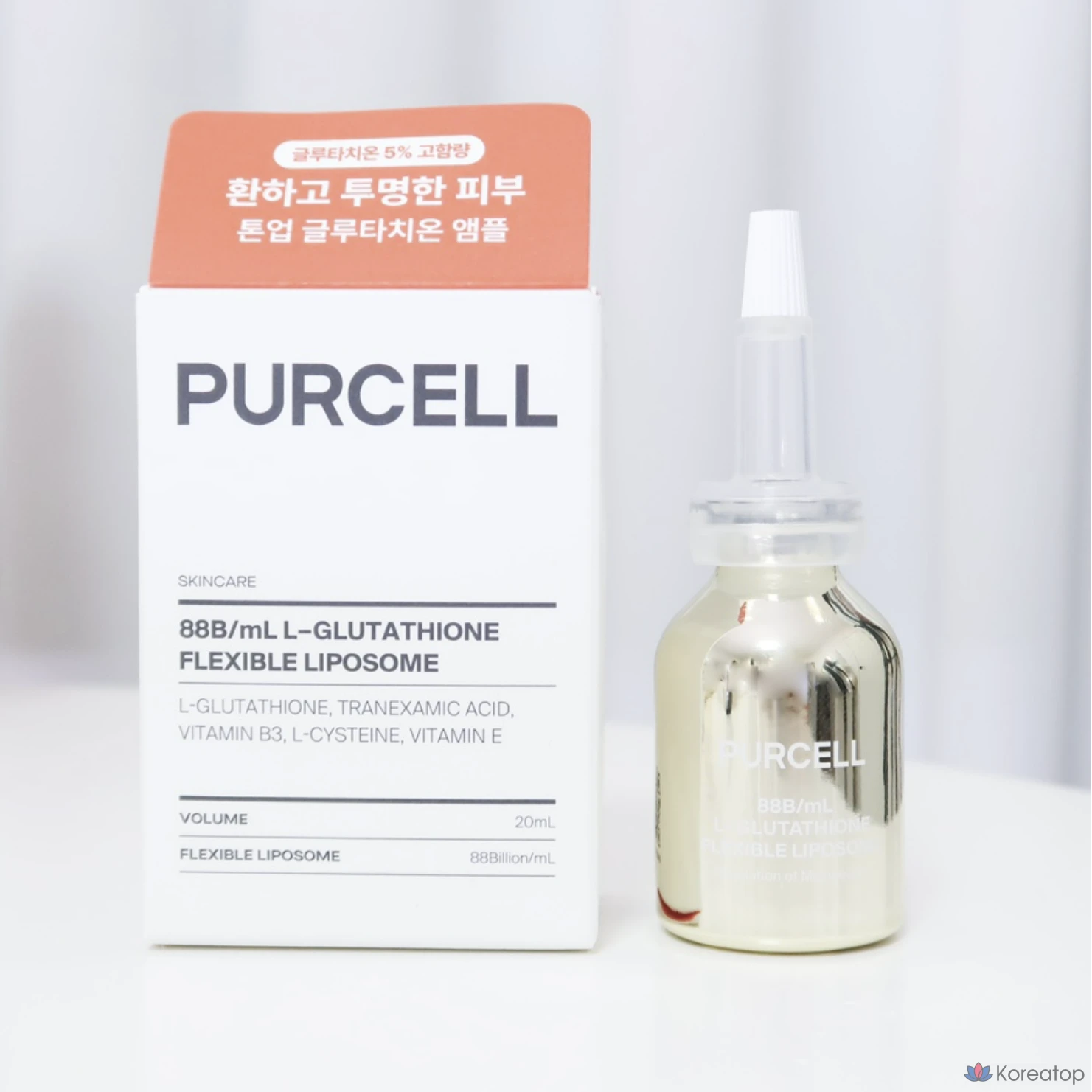 Ампульная сыворотка PURCELL 88 Billion/mL Glutathione Flexible Liposome High Purity Tone-up Ampoule, 20 мл, 1 шт.