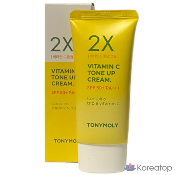 Крем для выравнивания тона кожи Tony Moly 2X Vitamin C Tone-Up Cream 50 мл (SPF50+PA+++), 1 шт.