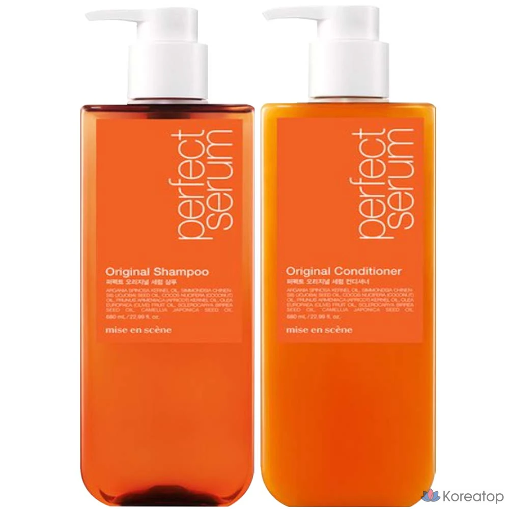 Mise en Scene Perfect Serum Original Shampoo 1 x + Conditioner 1 x, 680 мл