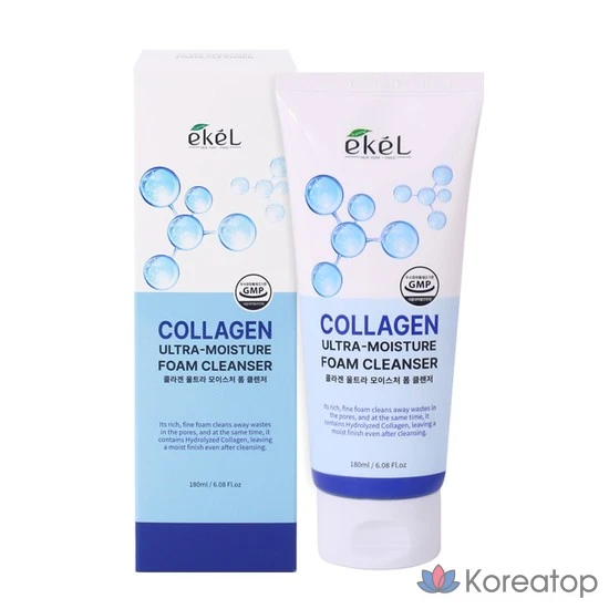 Пенка для умывания Ekel Ultra Moisture Foam Cleanser 180 мл с коллагеном, 1 шт.