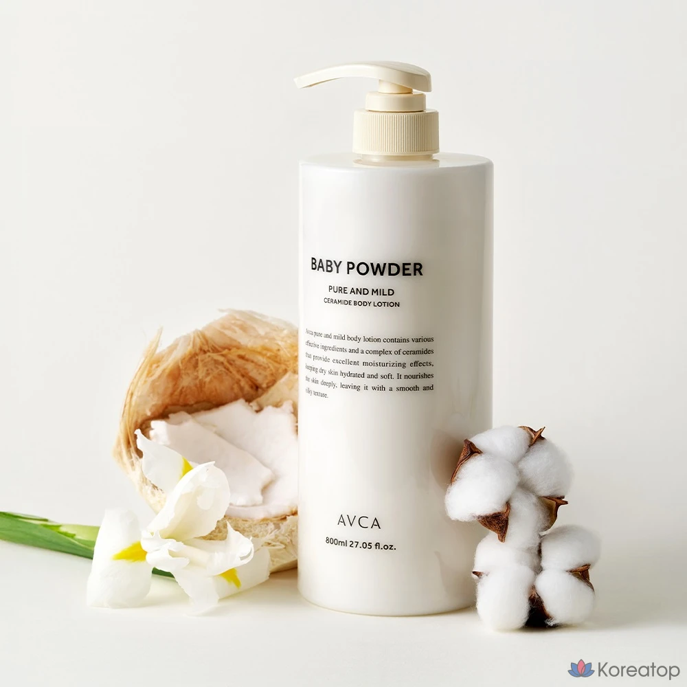Детская присыпка для тела AVCA Pure &amp; Mild Ceramide, 1 шт., 800 мл