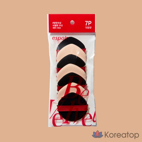 Кушон для лица c матовым покрытием Espoir Non-velvet Air Puff 7p, разноцветная