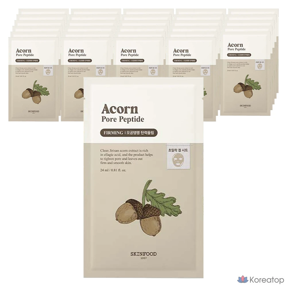 Тканевая маска для лица Skinfood Acorn Pore Peptide, 1 упаковка, 30 листов