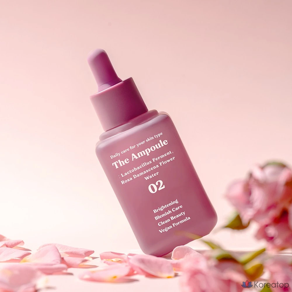 Сыворотка Dermashare The Ampoule Vegan Lactobacillus Damask Rose Flower Water Brightening Spot Care, 60 мл, 5 шт., фото 2