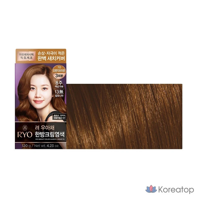 Крем для седины Ryo Wooachae Style Cream, оттенок 7O Orange Brown, 1 шт.