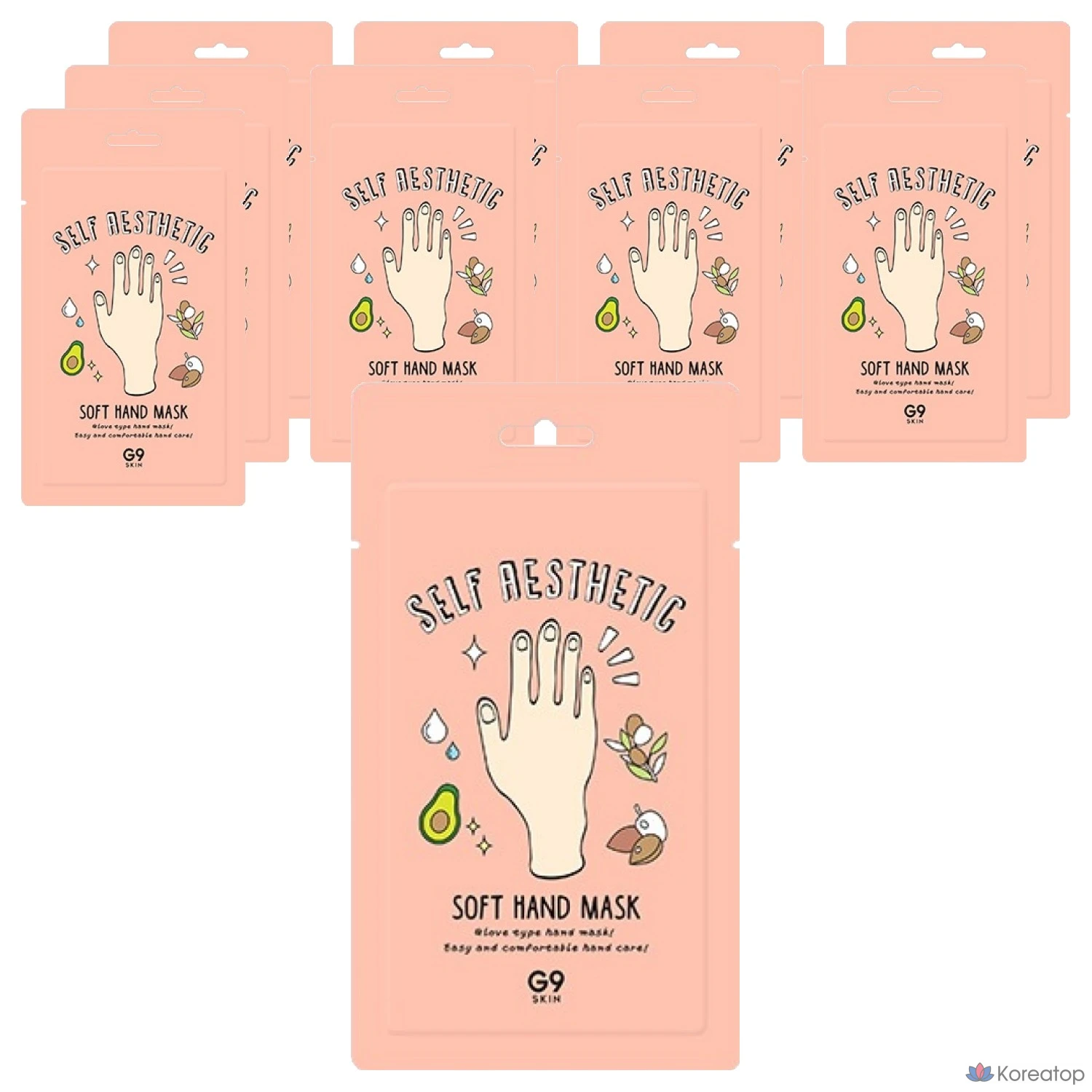 G9 Skin Самостоятельно увлажняющая мягкая маска для рук, 5 мл, 10 шт.