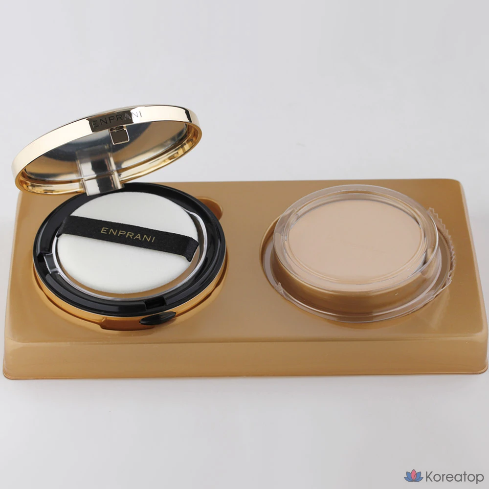 Пудра-компакт Enprani Le Premier Covering Pact, оттенок 23 (Natural Beige), 15 г, 2 шт., фото 2
