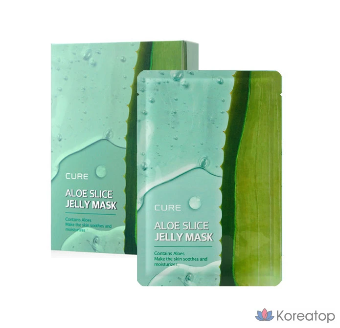 Тканевая маска для лица KIM JEONG MOON Aloe La Sense Roe Cure Slice Jelly Mask, 300 мл, 40 шт., фото 2