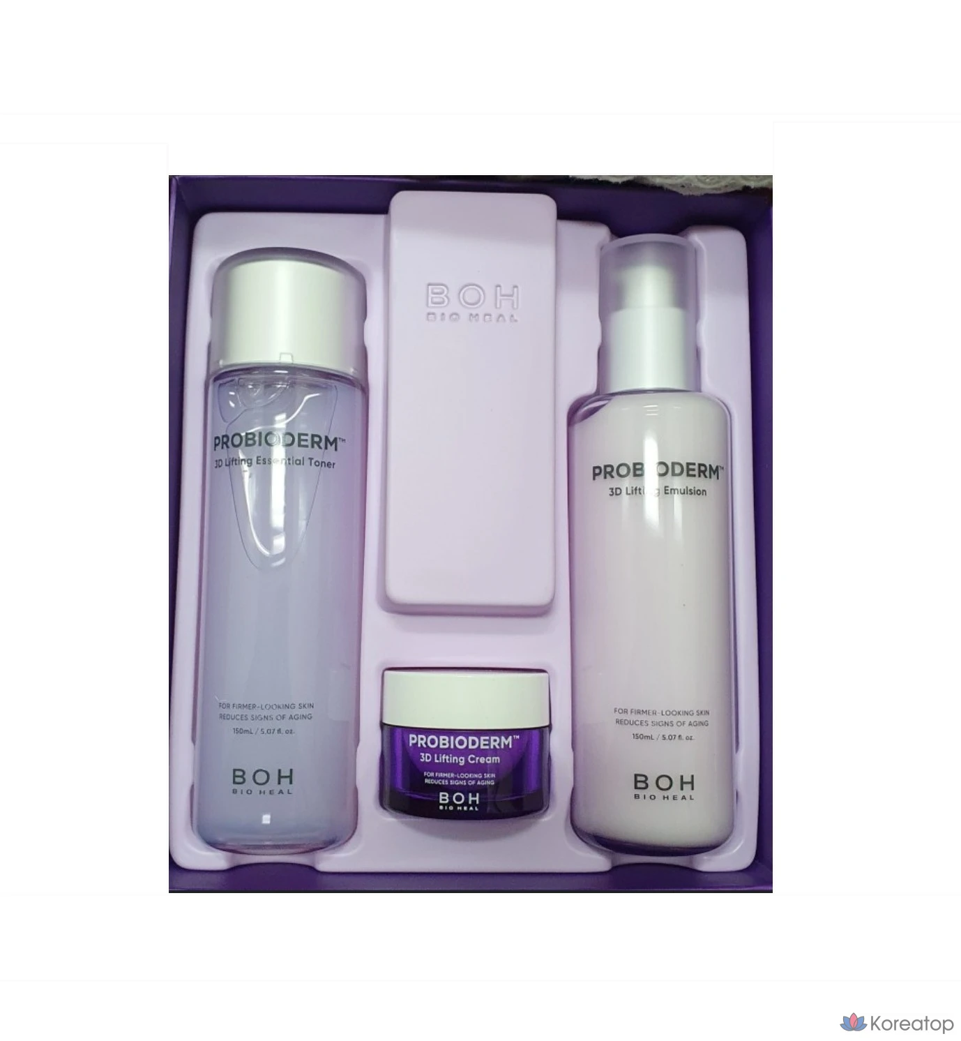 Набор Biohealbo Probioderm 3D Lifting Skincare из 2 средств (тоник Essential 150 мл + эмульсия 150 мл + лифтинг-крем 15 мл), 1 шт.