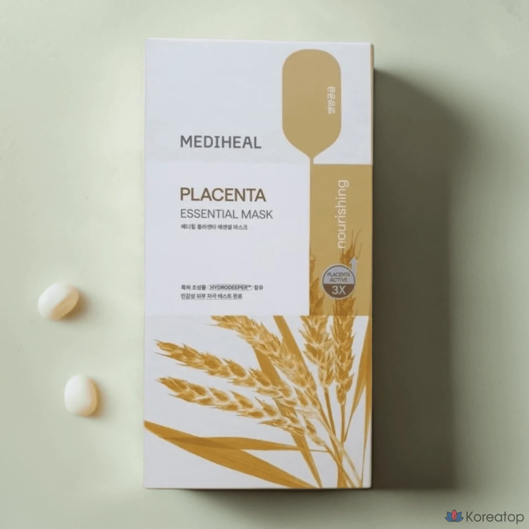 Питательная маска для лица Mediheal Placenta Essential Mask Nourishing Recharge, 10 шт., 1 упаковка