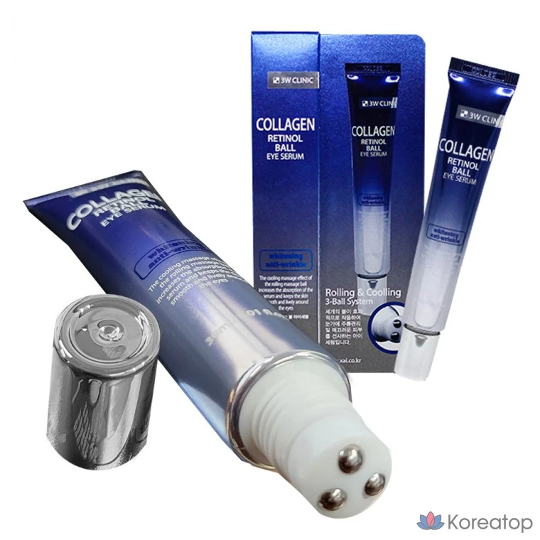 Сыворотка для глаз 3W Clinic Collagen Retinol Ball Rolling Eye Serum, 30 мл, 1 шт.