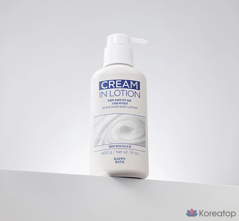 Увлажняющий лосьон для тела Happy Bath Cream с ароматом белого мускуса, 400 г, 1 шт.
