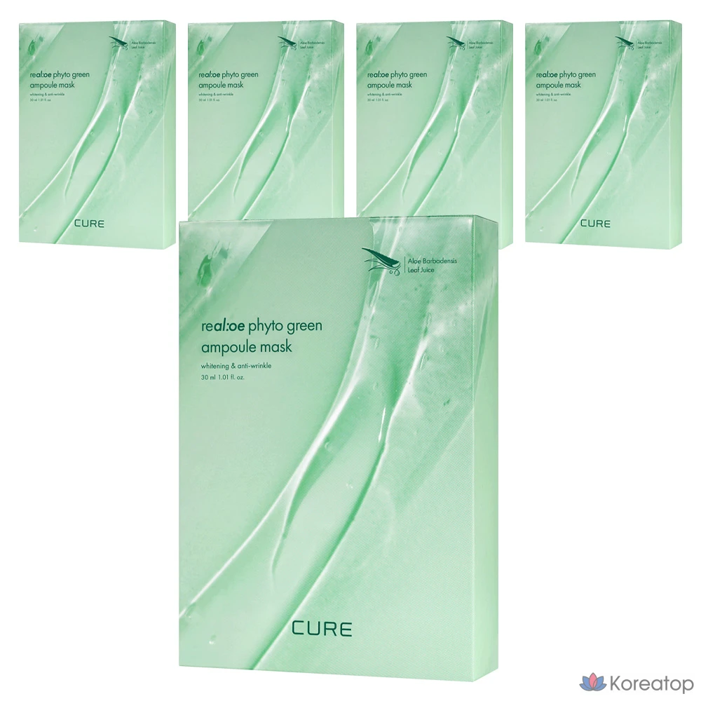 Тканевая маска для лица KIM JEONG MOON Aloe La Sens Roe Cure Realoe Phyto Green Ampoule Mask, 50 шт.