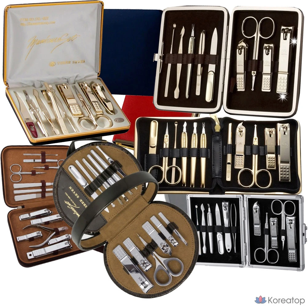 Набор для ухода Three Seven 777 Premium 9-piece Set (Nail Clipper Set), Gold, 1 шт.