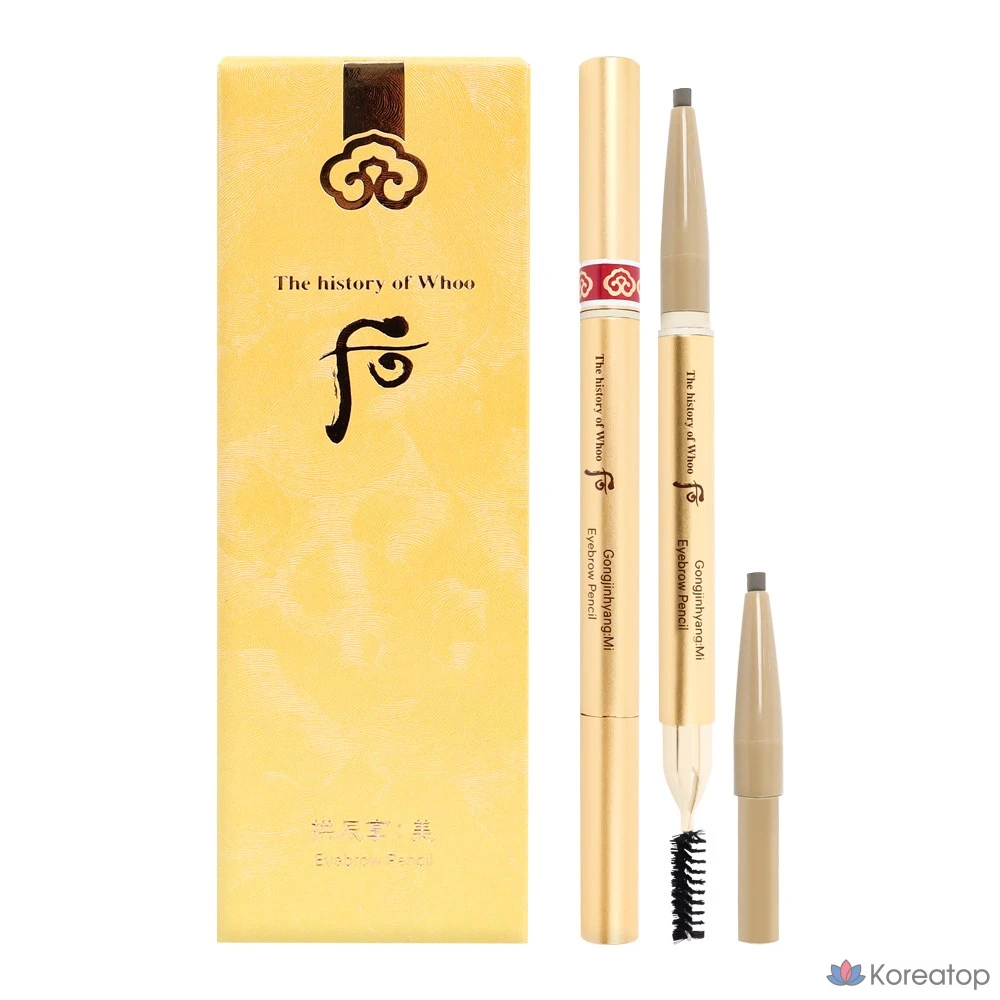 Карандаш для бровей The Whoo Gongjinhyangmi, 1 основной продукт + 1 сменный блок, 1 шт., серый