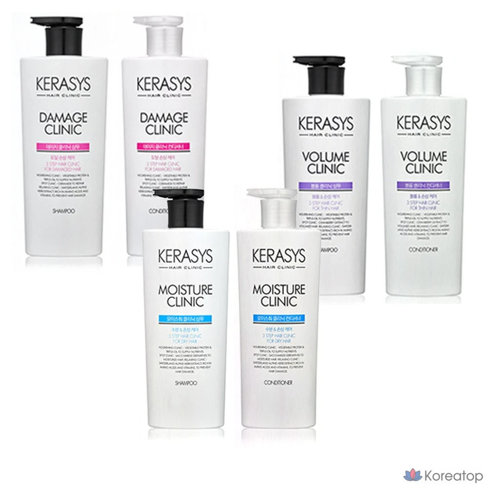 Шампунь и кондиционер для волос Kerasys Clinic Shampoo Conditioner Hair Damage Care, 600 мл, 2 шт., фото 2