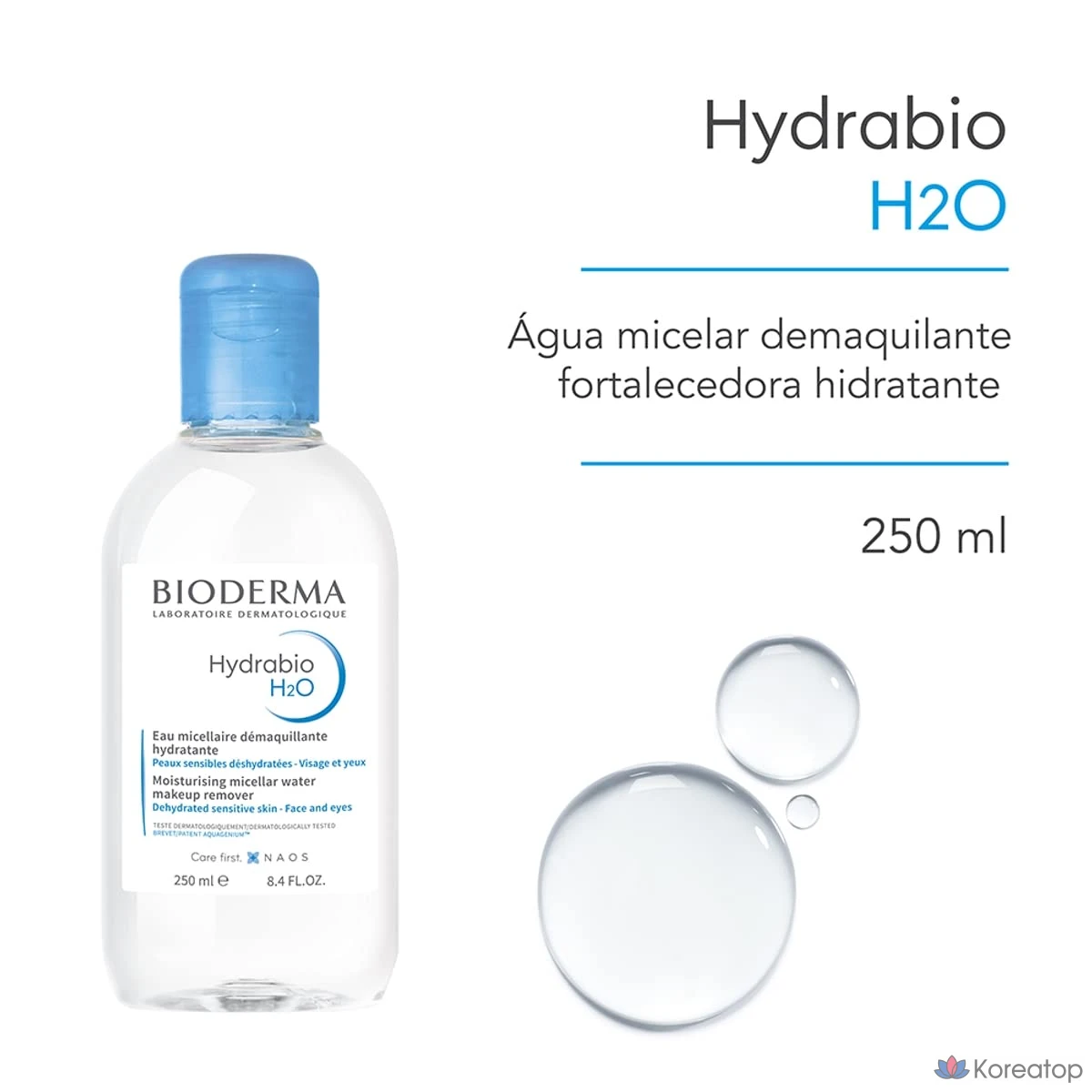 Bioderma Facial Cleansing Water Bioderma-Hydrabio H2O Micellar Water - Face Cleanser and Makeup Remover 250ml, 1 шт., фото 2