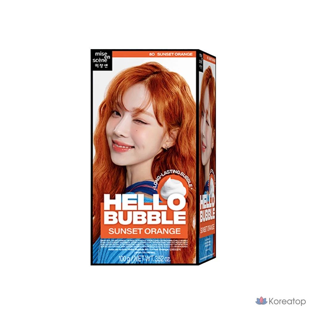 Краска для волос Mise en Scene Hello Bubble, оттенок 80 «Закатный оранжевый», 1 шт.