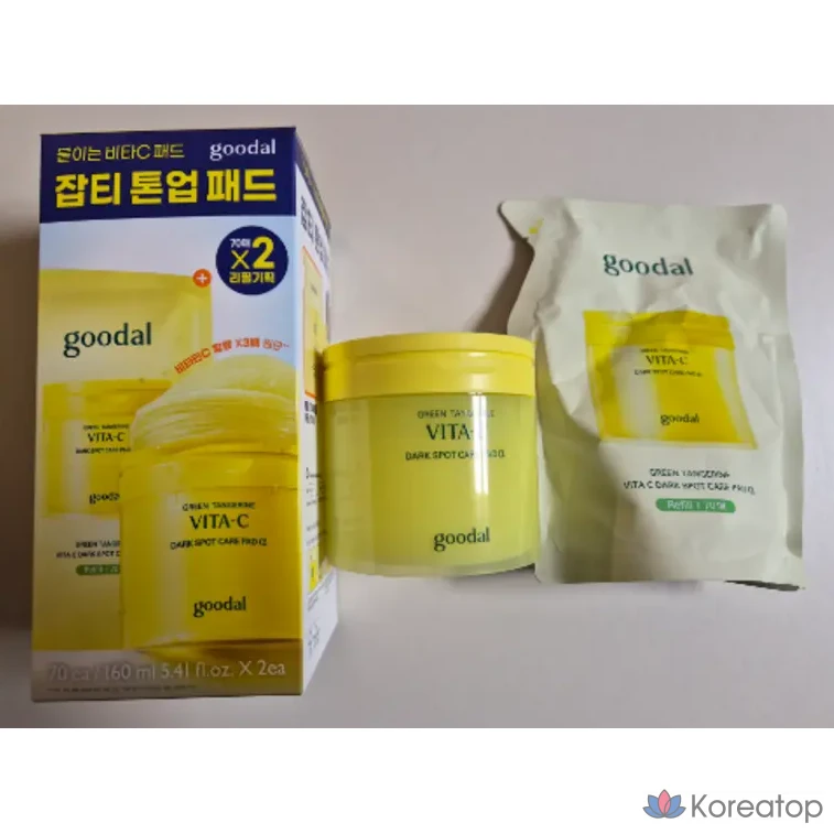 Пэды Goodal Green Tangerine Vita C Dark Spot Care Pad Alpha, 160 мл, 140 шт., фото 2