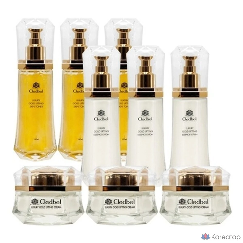 Набор Cledbel Collagen Lifting Gold Lifting Basic из 3 предметов (лосьон и крем для кожи), 3 комплекта.