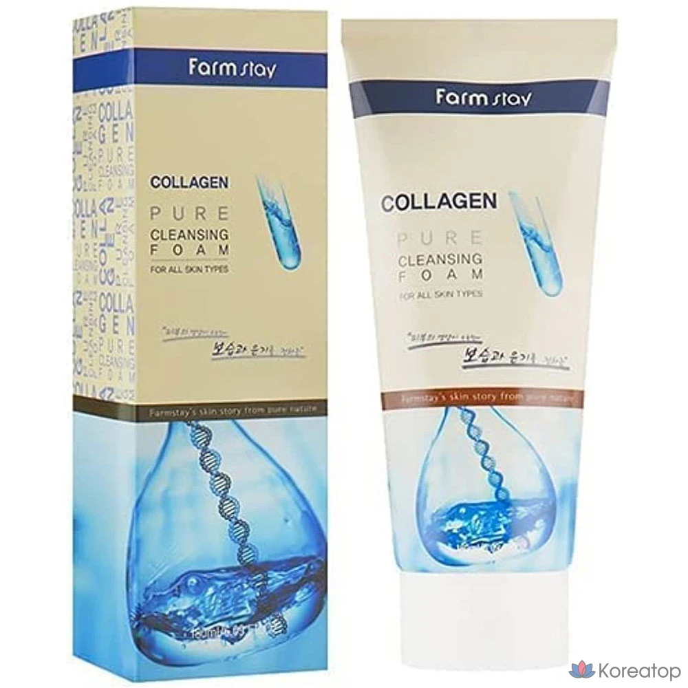 Очищающая пенка FarmStay Pure Collagen, 180 мл, 1 шт.